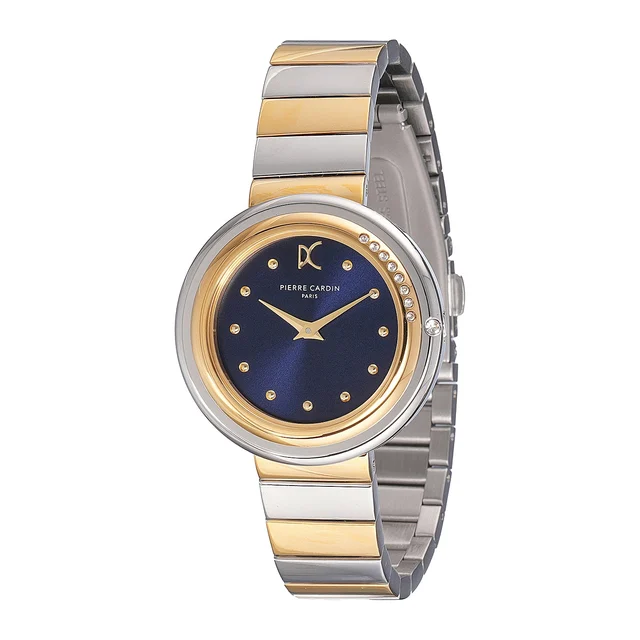 Passy Météore ’ Watch - Two-Tone Gold & Silver Case with Blue Dial, Crystal Bezel, and Met