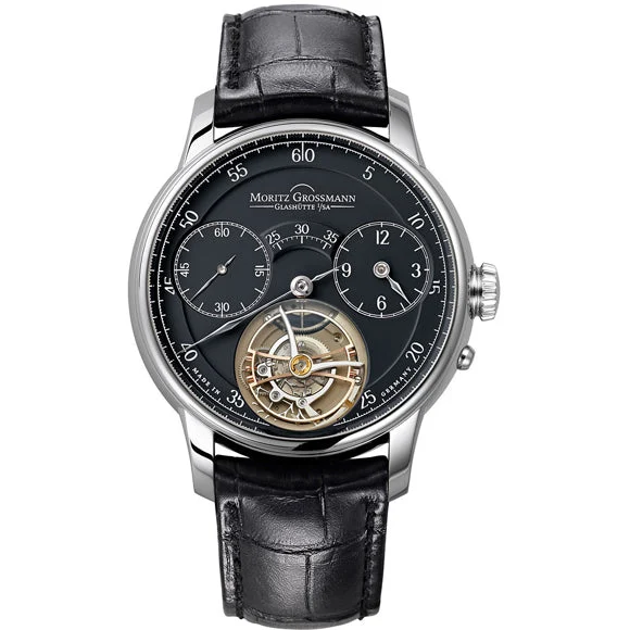 Moritz Grossmann Benu Tourbillon Black Dial White Gold MG-000779 kol saati