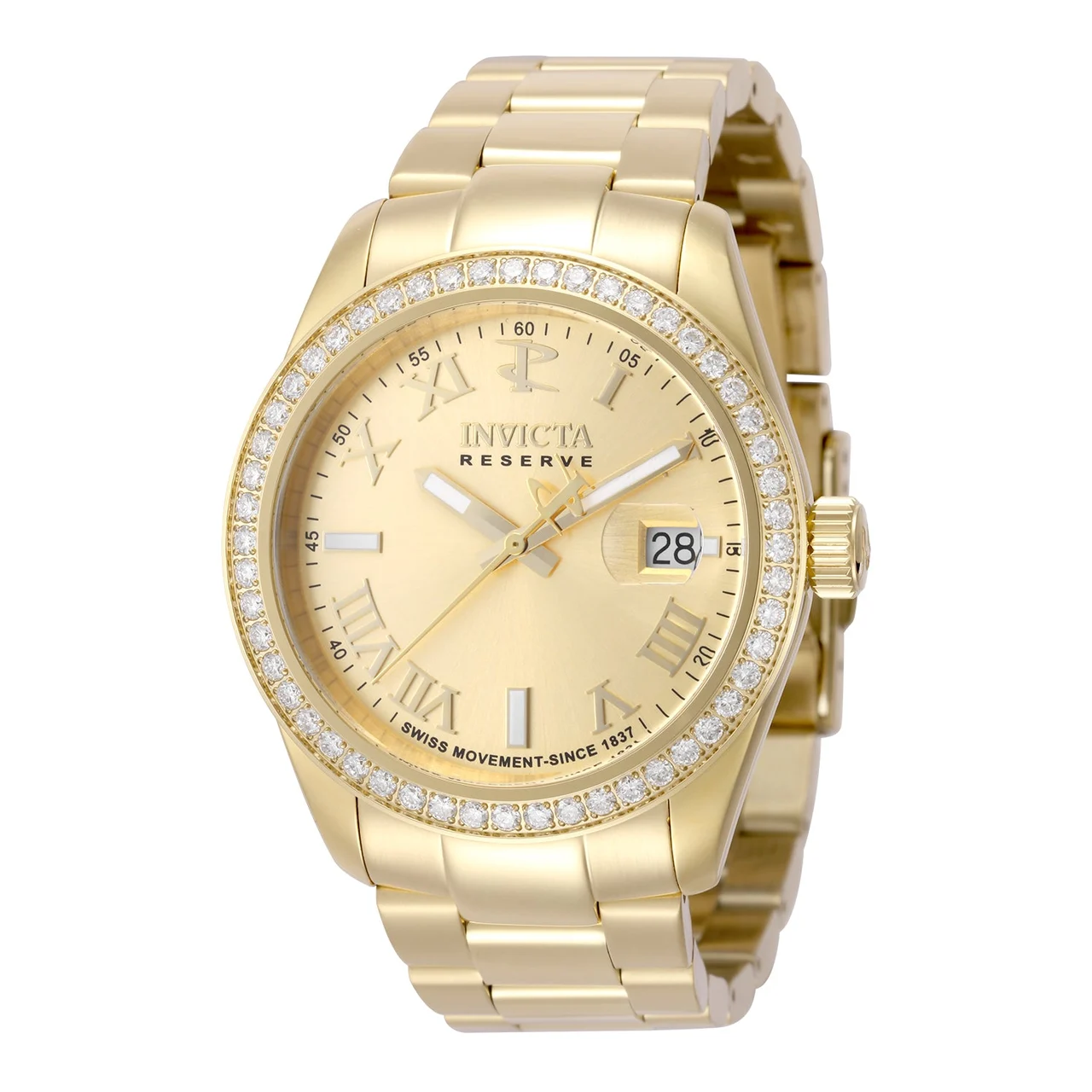 Invicta Elite Reserve Apex Grandeur 1.86 CT LG Diamond Edition Swiss Ronda 715 Caliber Watch - 41mm, Gold (51096) 41 mm kol saati