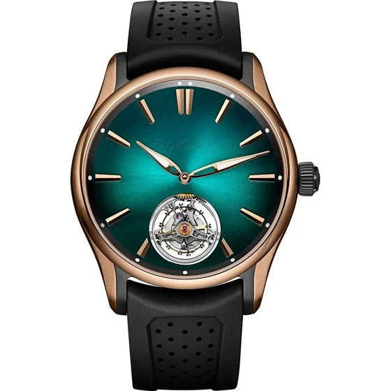 H. Moser & Cie. - Moser & Cie. 3804-0901 Tourbillon Red Gold Titanium DLC Turquoise Fumé Dial kol saati