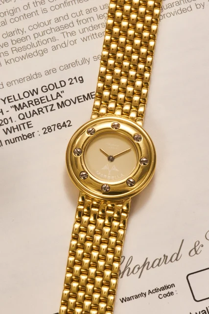 Chopard Ref. S12-7139-YB, integrated bracelet; “Marbella”; 18K yellow gold (“ ”) kol saati