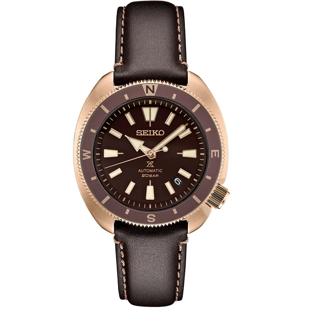 Seiko Prospex Automatic Dive Watch with Brown Dial and Rose Goldtone Case #SRPG18 42 mm kol saati