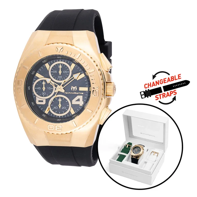 Technomarine Cruise Original Watch w/ Mother of Pearl Dial - 43mm, Black, White, Green wit