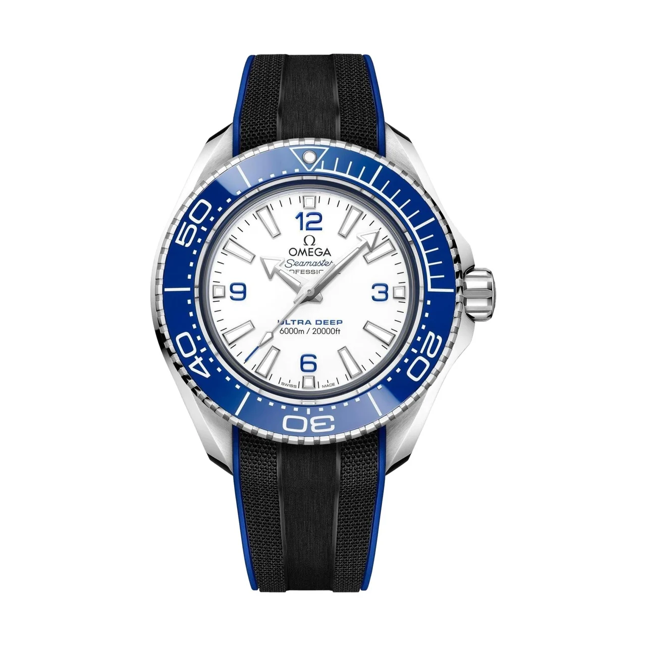 OMEGA Seamaster Planet Ocean Ultra Deep 6000M 45.5mm - White on Rubber Strap O21532462104001 45.5 mm kol saati
