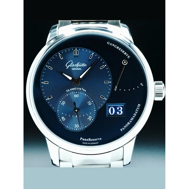 Glashutte Original Glashütte Original 1-65-01-26-12-71 PanoReserve Blue Dial on Bracelet N