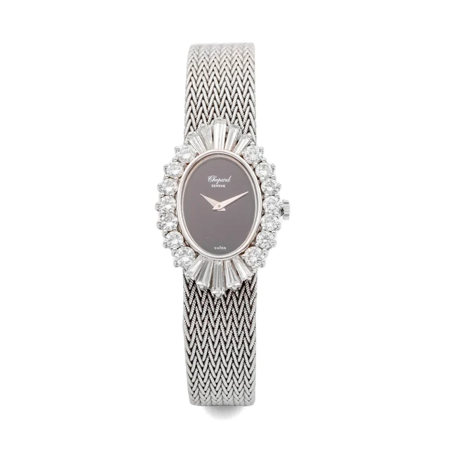 Chopard CHOPARD, REF. 5031, ONYX DIAL, BAGUETTE AND DIAMOND BEZEL, WHITE GOLD kol saati