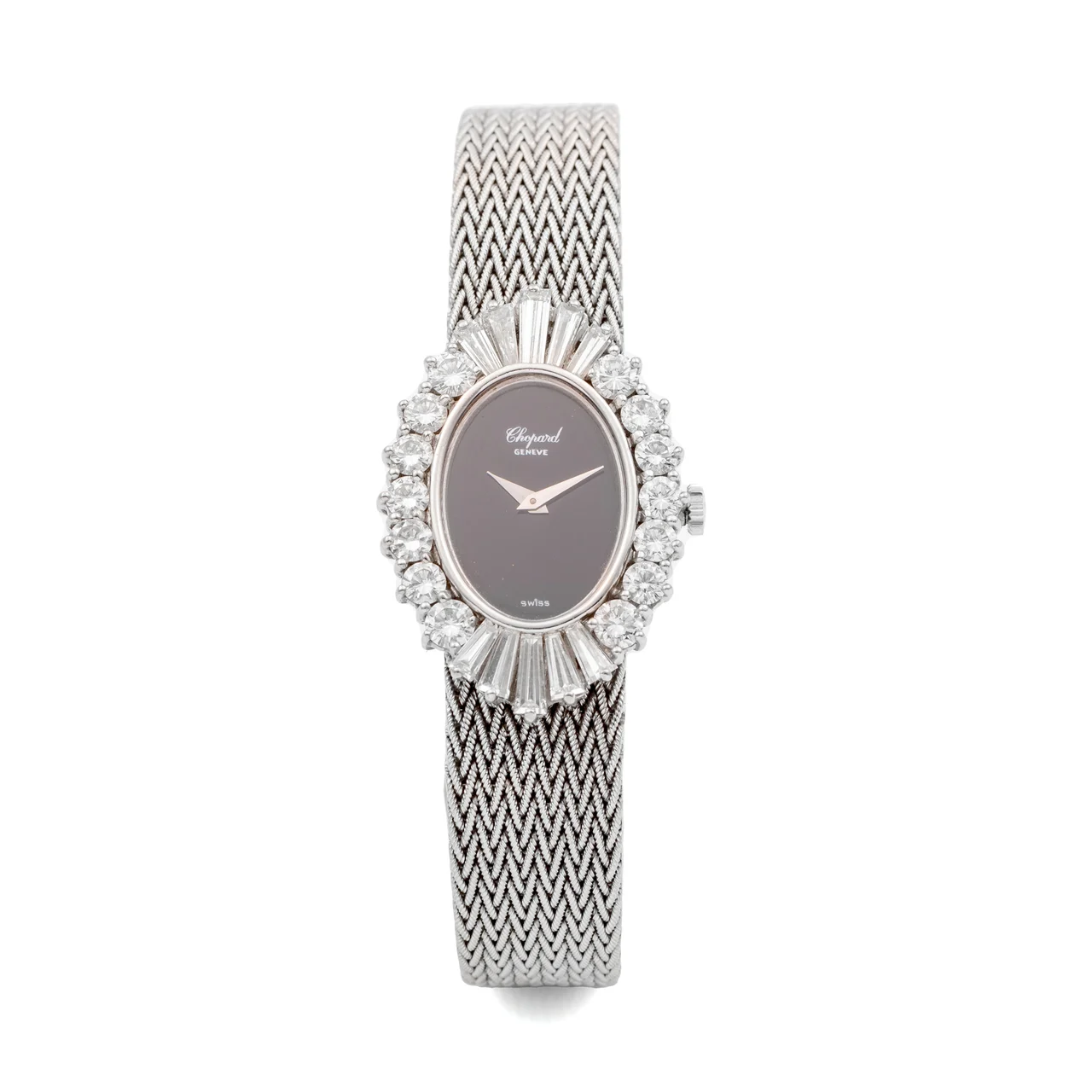 Chopard CHOPARD, REF. 5031, ONYX DIAL, BAGUETTE AND DIAMOND BEZEL, WHITE GOLD kol saati