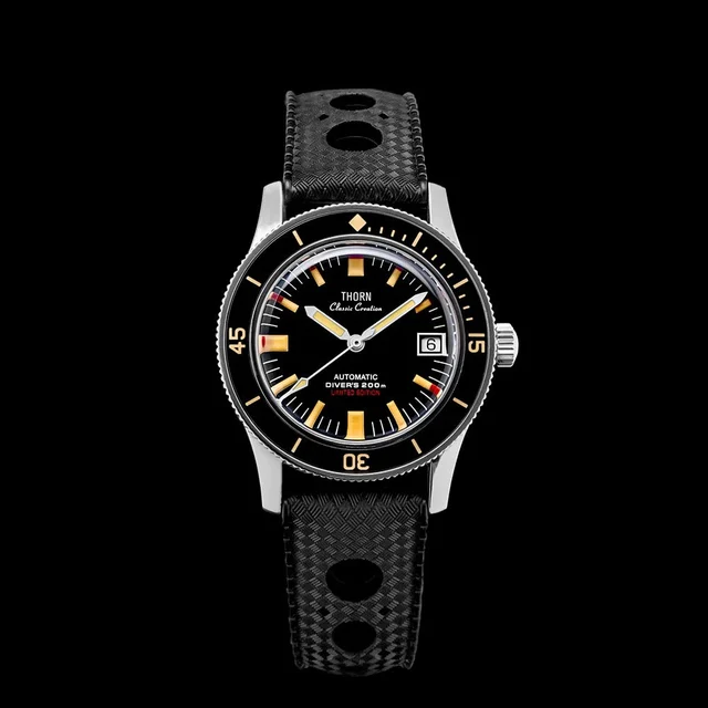 Cronos Watch Store Thorn 38mm Titanium 50-Fathoms Dive Watch 西溜-T006 - 钛五十寻-梭子鱼 kol saati
