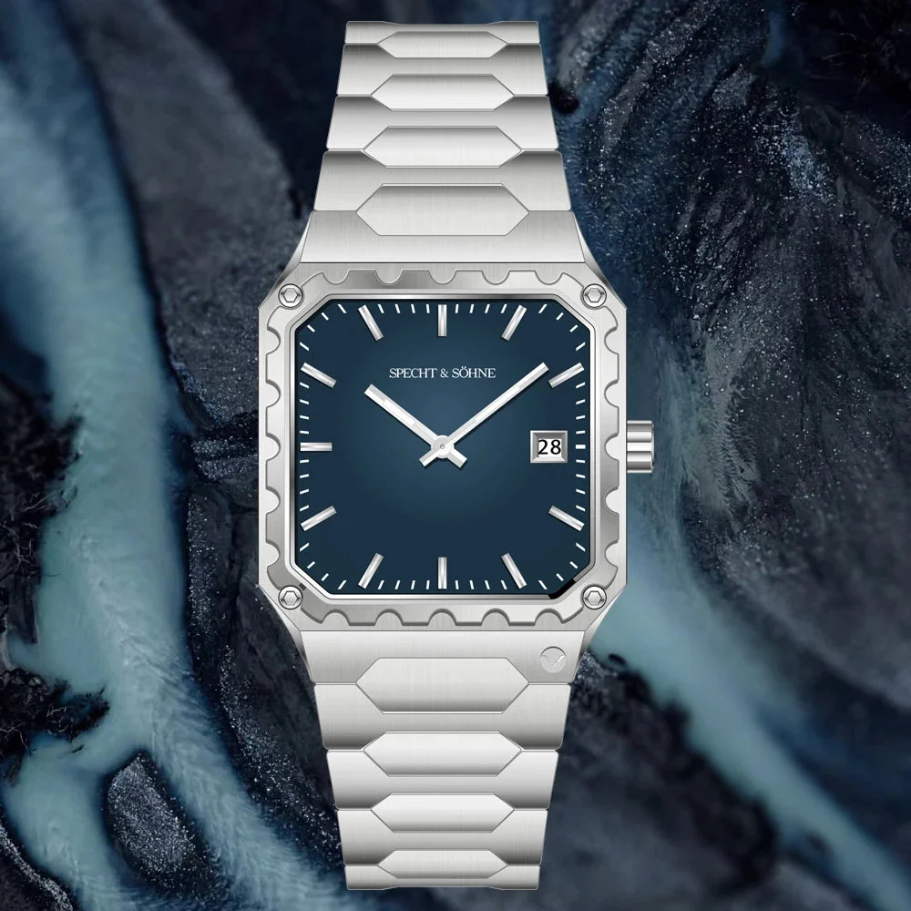 Tandorio Square 222 Watch Specht & Söhne Japan VX3K Quartz Luminous Sapphire Stainless Steel 5ATM 1005008253281186-Grey 34.5 mm kol saati