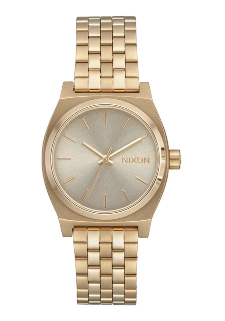 Nixon US Medium Time Teller - Light Gold / Vintage White A1130-5101-00 kol saati