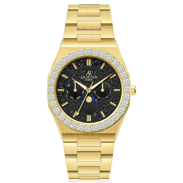 ASOROCK WATCHES Iced diamond bezel transporter - plain straps kol saati