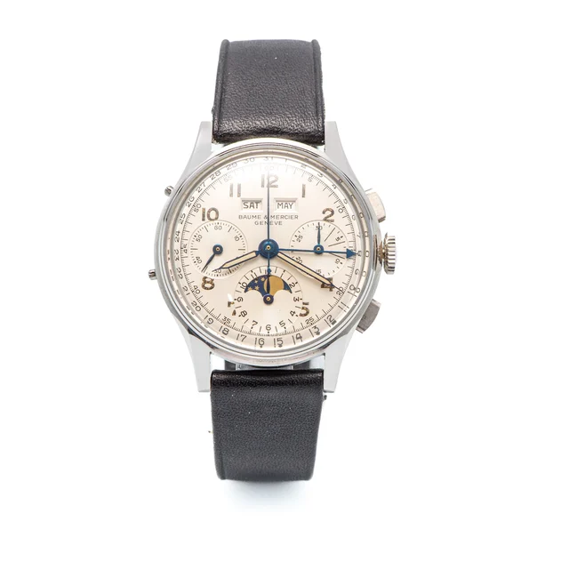 Baume & Mercier Ref. 1919, Chronograph, Triple calendar, Astronomic, Stainless-steel kol s