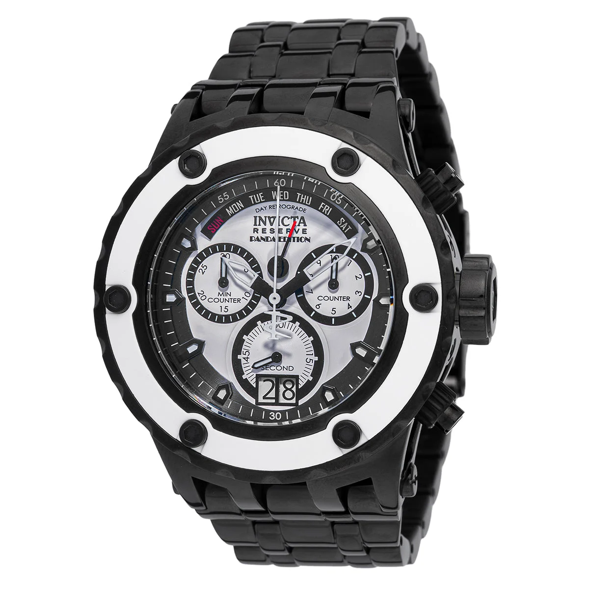Invicta Reserve Panda Swiss Ronda 8040.N Caliber Watch - 52mm, Black (48609) 52 mm kol saati