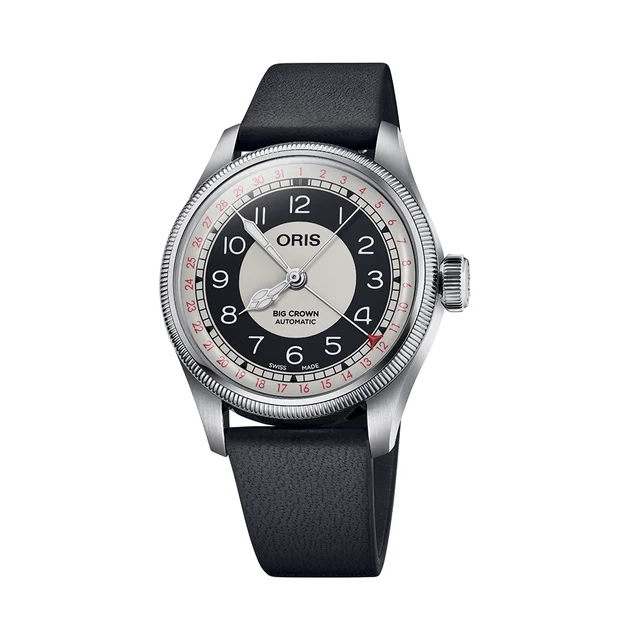 Oris Big Crown Pointer Date “BULLSEYE” 38mm - Black and White on Leather Strap 754 7779 40