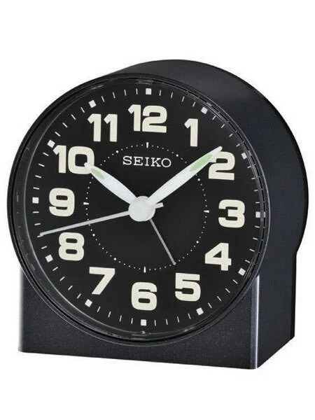 Seiko Alarm Clock with White Hands and Quiet-Sweep #QHE084KLH kol saati