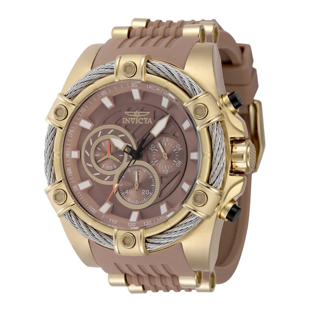 Invicta Bolt Vestige Watch - 52mm. Tan, Gold (48384) kol saati
