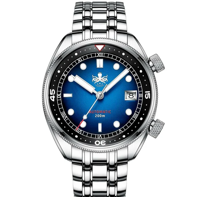 Phoibos Eagle Ray 200-Meter Automatic Dive Watch with Double Dome AR Sapphire Crystal #PY0