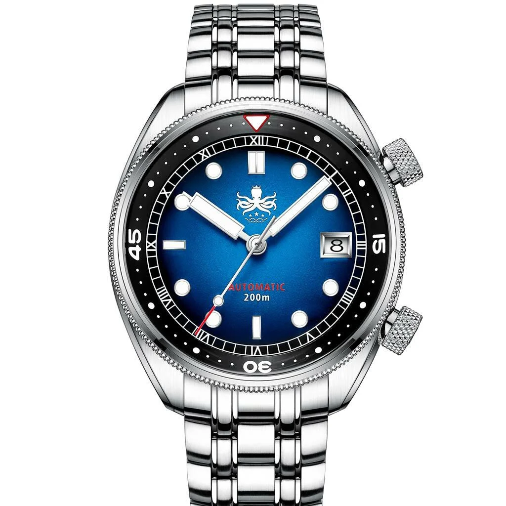 Phoibos Eagle Ray 200-Meter Automatic Dive Watch with Double Dome AR Sapphire Crystal #PY029B 41 mm kol saati