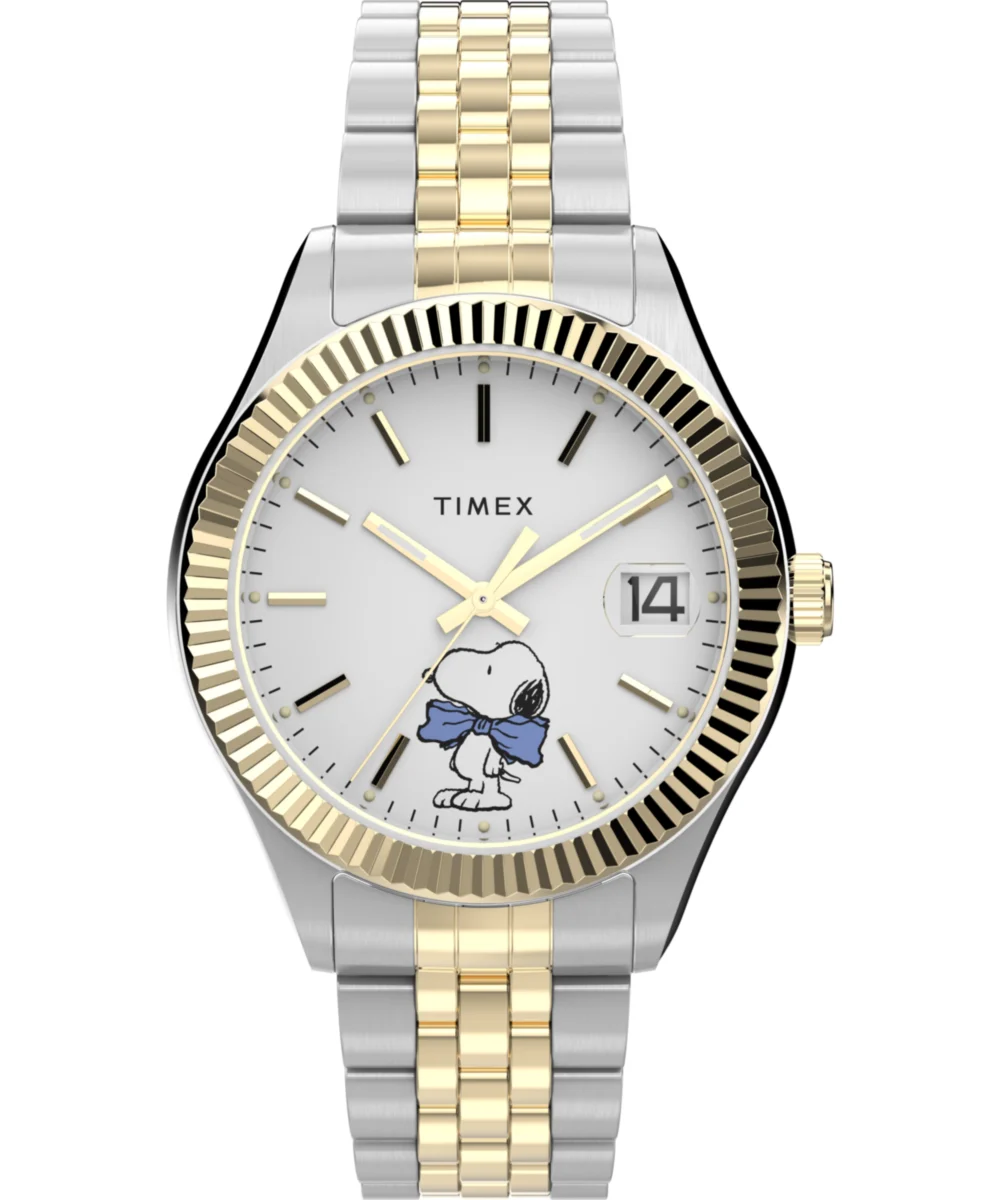 Timex Peanuts® x Legacy Bowtie 34mm Stainless Steel Bracelet Watch TW2Y11100 34 mm kol saati