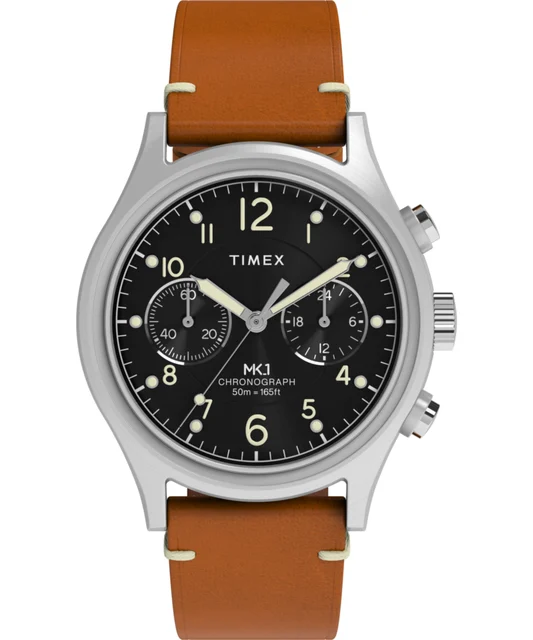 Timex Chronograph 40mm Leather Strap Watch TW2Y71100 kol saati