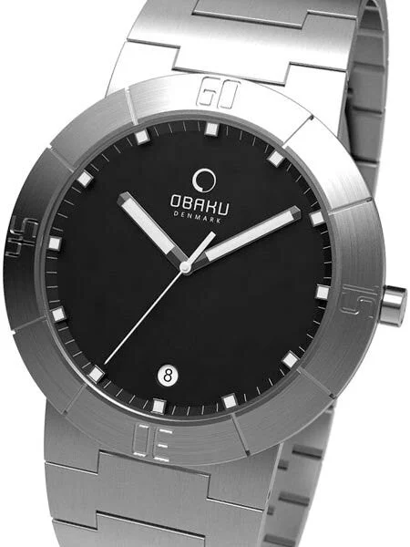 Obaku Harmony Quartz Sporty Watch with Ultra Slim Stainless Steel Case #V140GCBSC kol saati