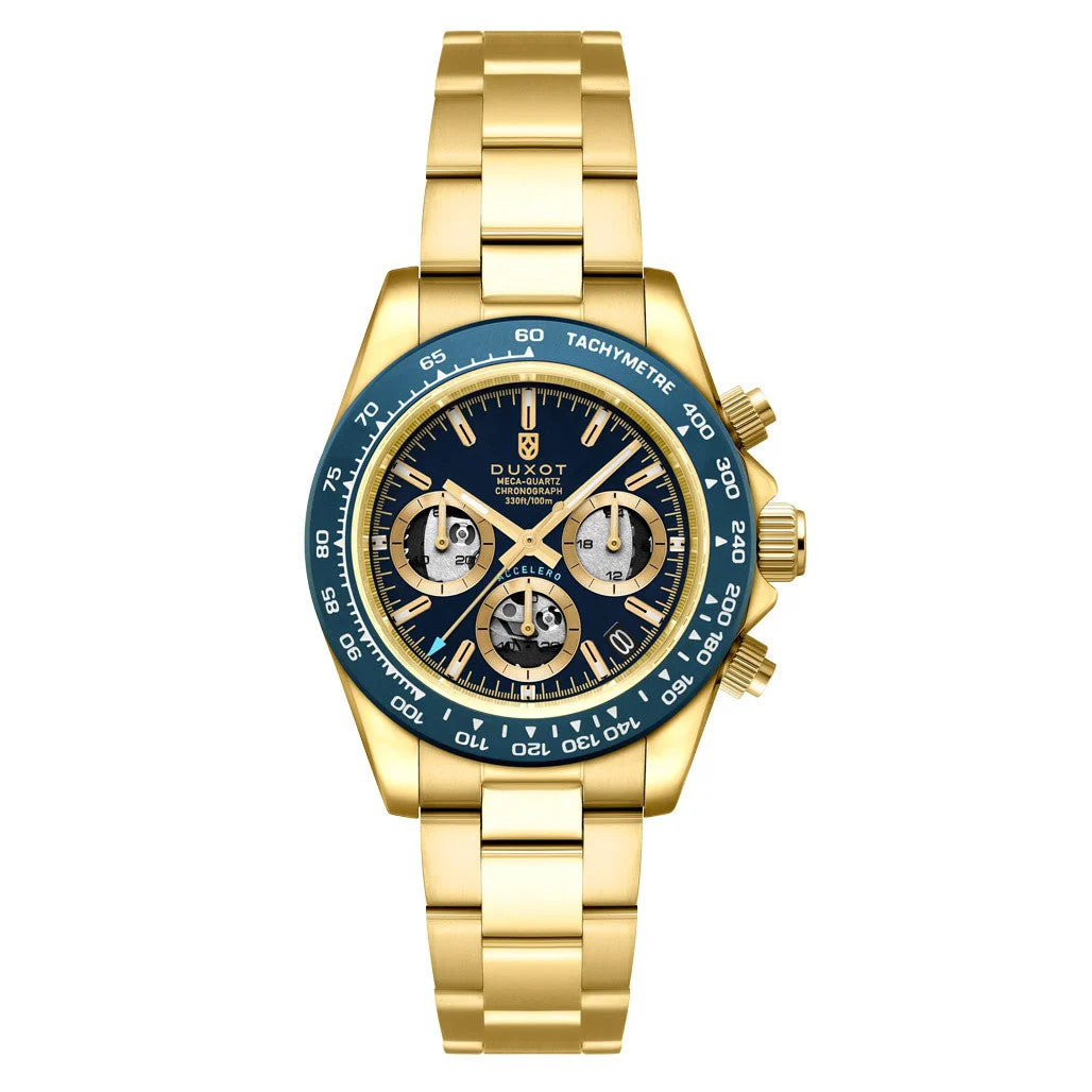 Duxot Accelero Chronograph Skeleton Edition Cerulean Shine #DX-2065-FF 40 mm kol saati