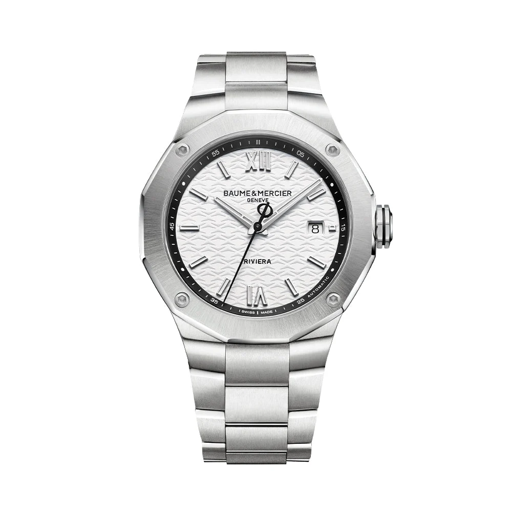 Baume Et Mercier Riviera 10829 Automatic Date 42mm - White on Bracelet M0A10829 42 mm kol saati