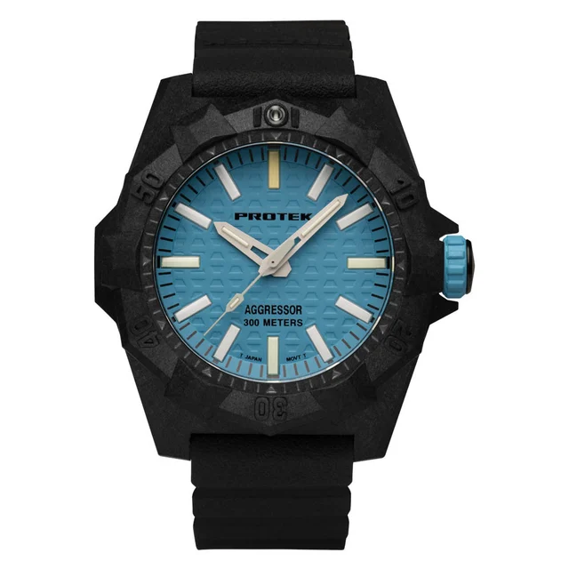 Protek Aggressor Carbon 4000 Series with Blue Dial #PT4003 kol saati
