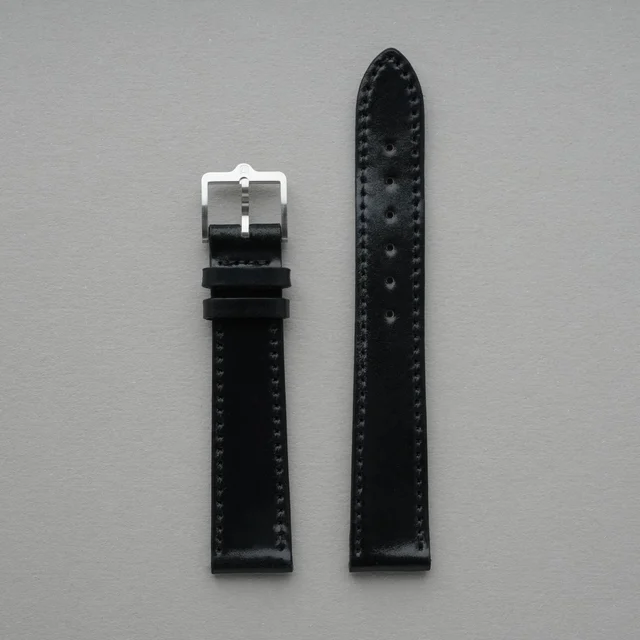 anOrdain Black shell cordovan black-shell-cordovan-strap kol saati