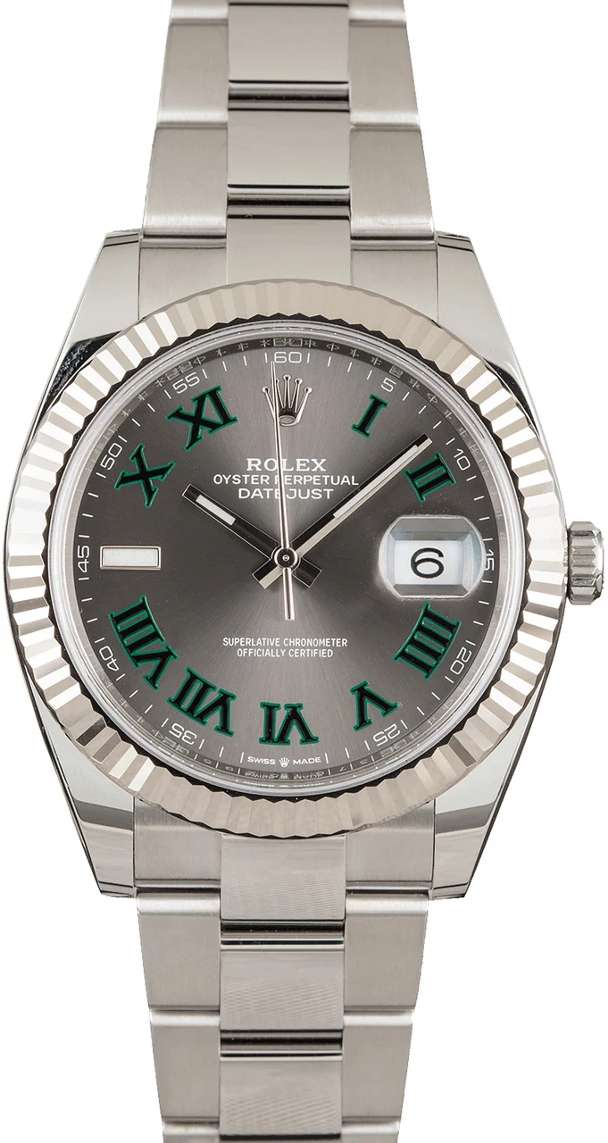 Rolex Datejust 126334 Green Roman Markers Watch 126334GYRO 41 mm kol saati