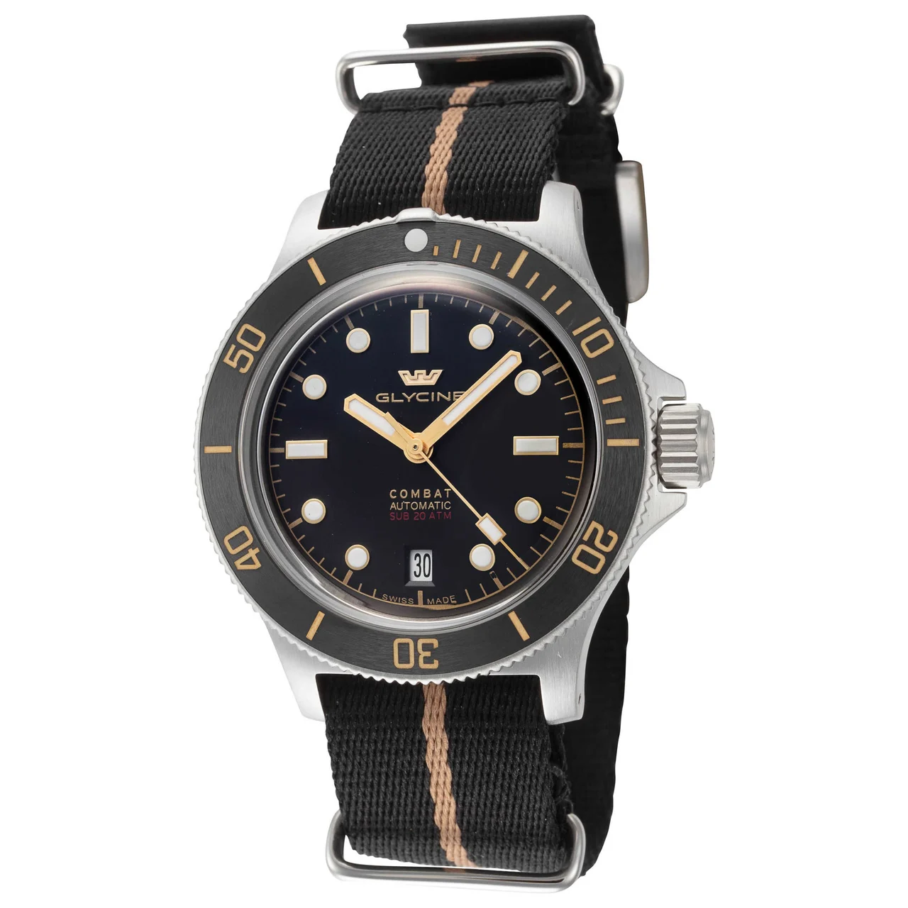 Glycine Combat Sub Box Ceramic Watch GL0522 kol saati