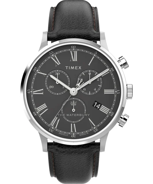 Timex Waterbury Classic Chronograph 40mm Leather Strap Watch TW2U88300 kol saati