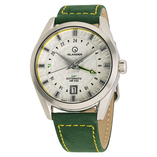 Islander Melville GMT with White "Golf Ball" Hammer Dial #ISL-211 kol saati
