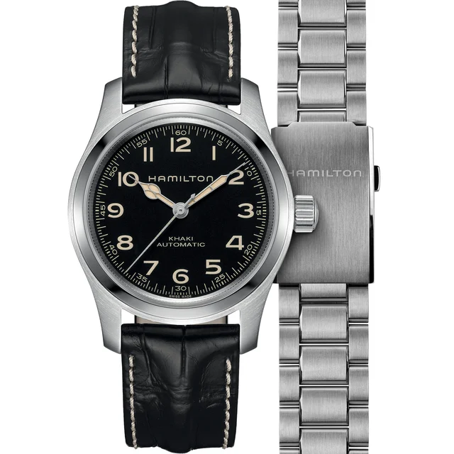 Hamilton Khaki Field Murph Auto 42mm Bracelet Bundle H70605732 kol saati