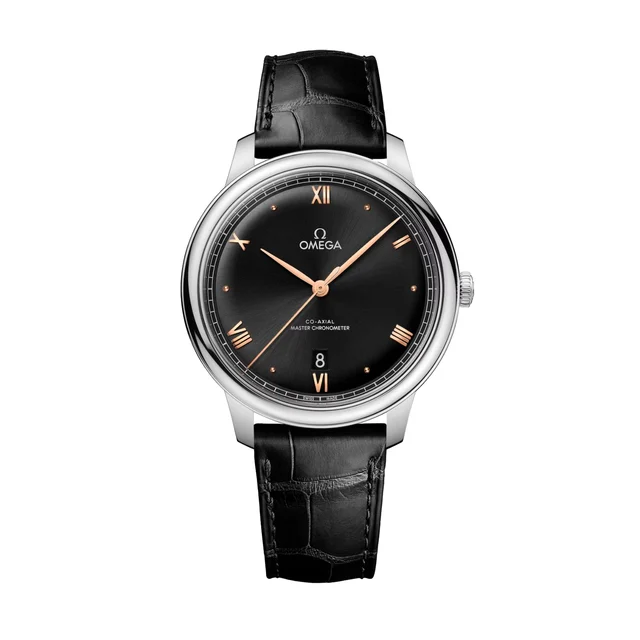 OMEGA Ville Prestige 40mm - Black on Leather Strap O43413402001001 kol saati