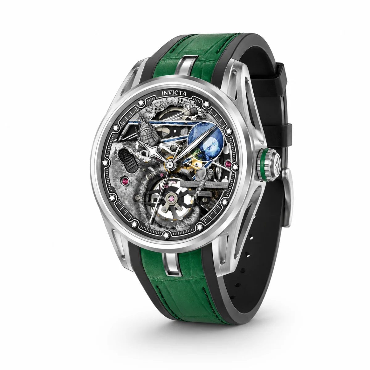 Invicta Celestial Naosia Automatic Watch w/ Skeleton Dial - 45mm, Green (69528) 45 mm kol saati