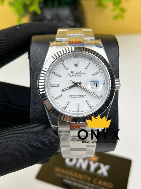 Rolex Date just Oyster White Dial 41mm – Automatic Movement kol saati