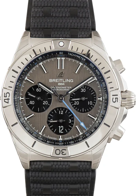 Breitling Chronomat B01 42 Grey Dial Steel on Rubber Strap EB0134101M1S1 kol saati