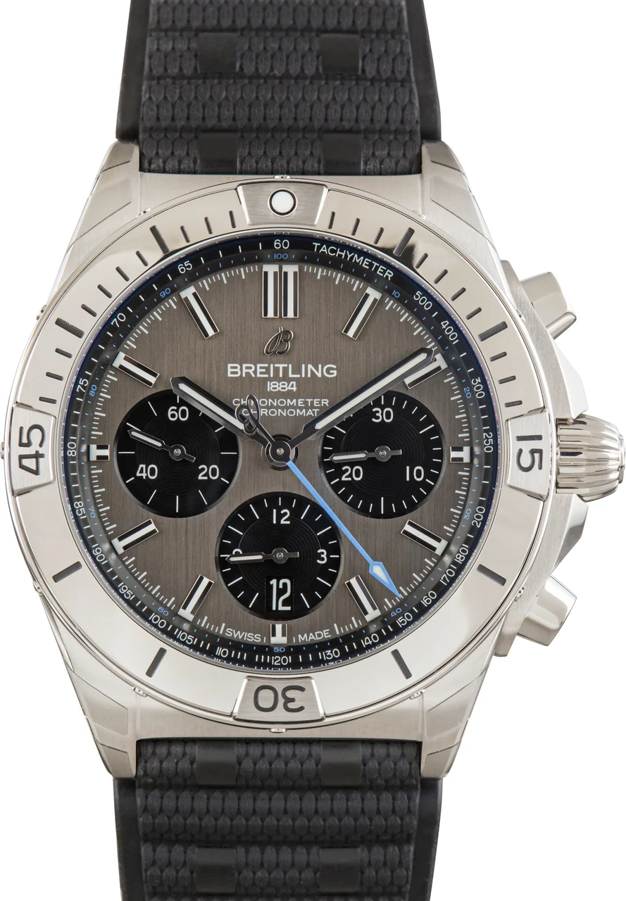 Breitling Chronomat B01 42 Grey Dial Steel on Rubber Strap EB0134101M1S1 42 mm kol saati