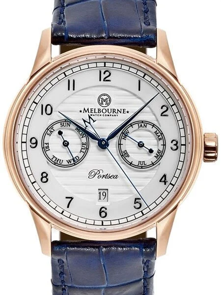 Melbourne Portsea Automatic Calendar Watch with White Dial, Sapphire Crystal #PS.40.A.CAL.04 kol saati