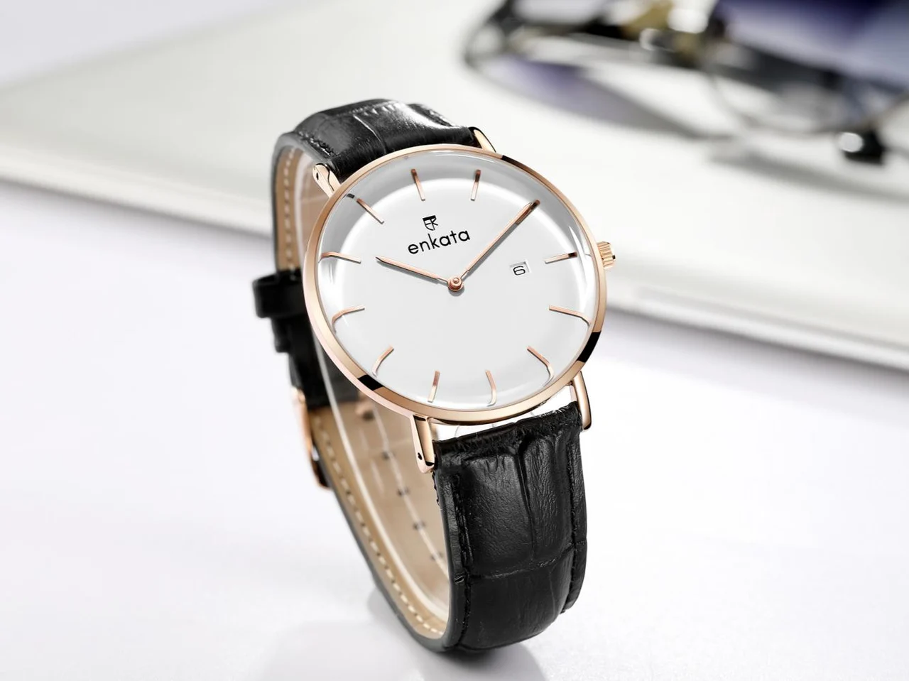 Enkatawatches Coal White 40 mm kol saati