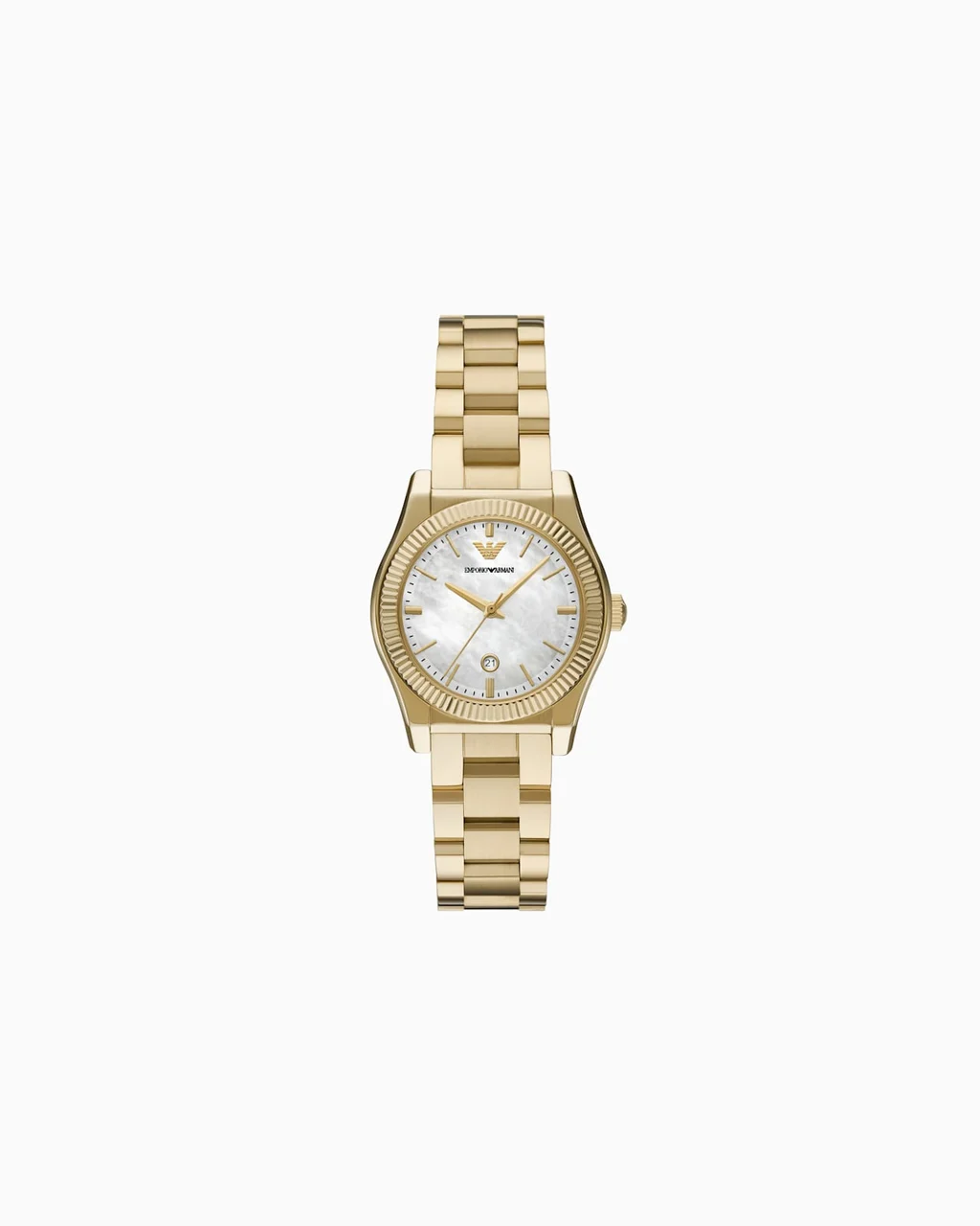 Emporio Armani Three-Hand Date Gold-Tone Stainless Steel Watch AR11657 32 mm kol saati