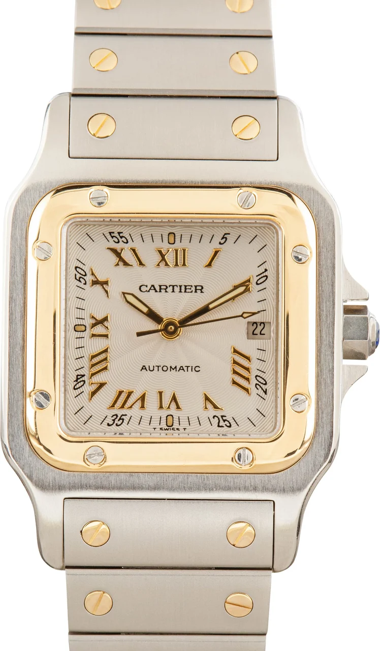 Cartier Santos Galbee Ref W20041C4 Steel & 18k Yellow Gold kol saati