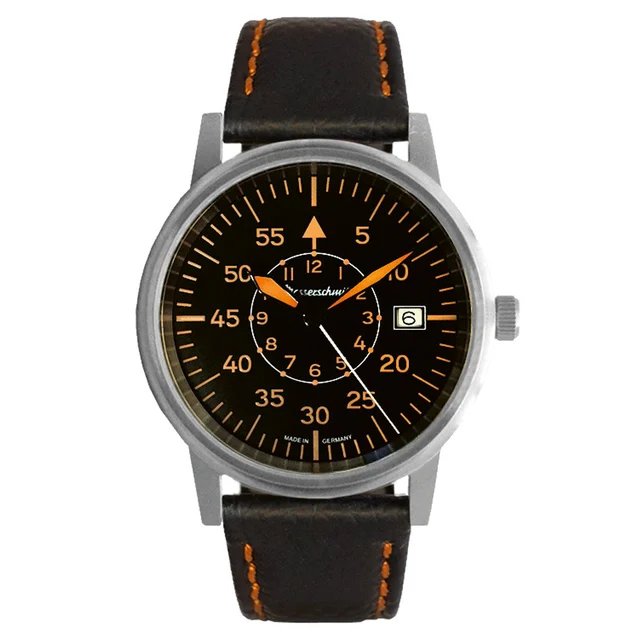 Messerschmitt Black and Orange Type-B Aviator Watch #ME-385OPL kol saati