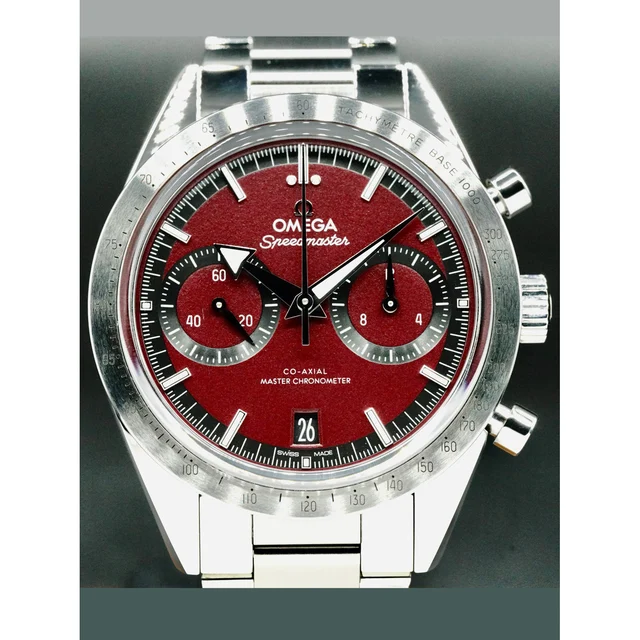 OMEGA Speedmaster 57 Coaxial Chronometer Chronograph Red Dial 40.5mm on Bracelet 210000054