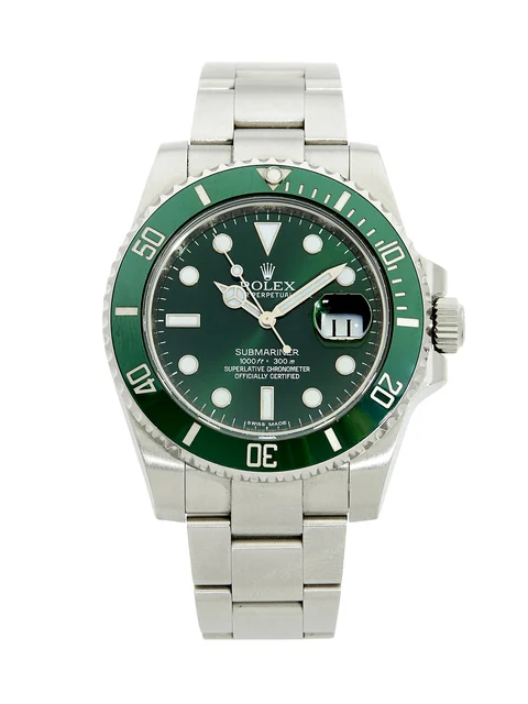Rolex.Ref. 116610LV Submariner, "Hulk", Stainlesssteel kol saati