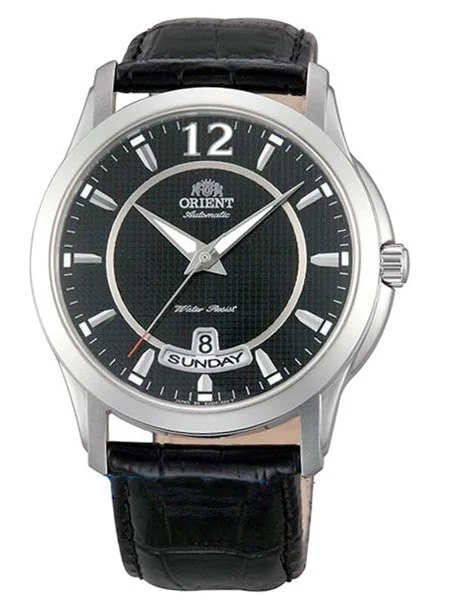 Orient Scratch and Dent - Lexington Day and Date Automatic Dress Watch with Black Dial #FEV0M002B-SND2 kol saati