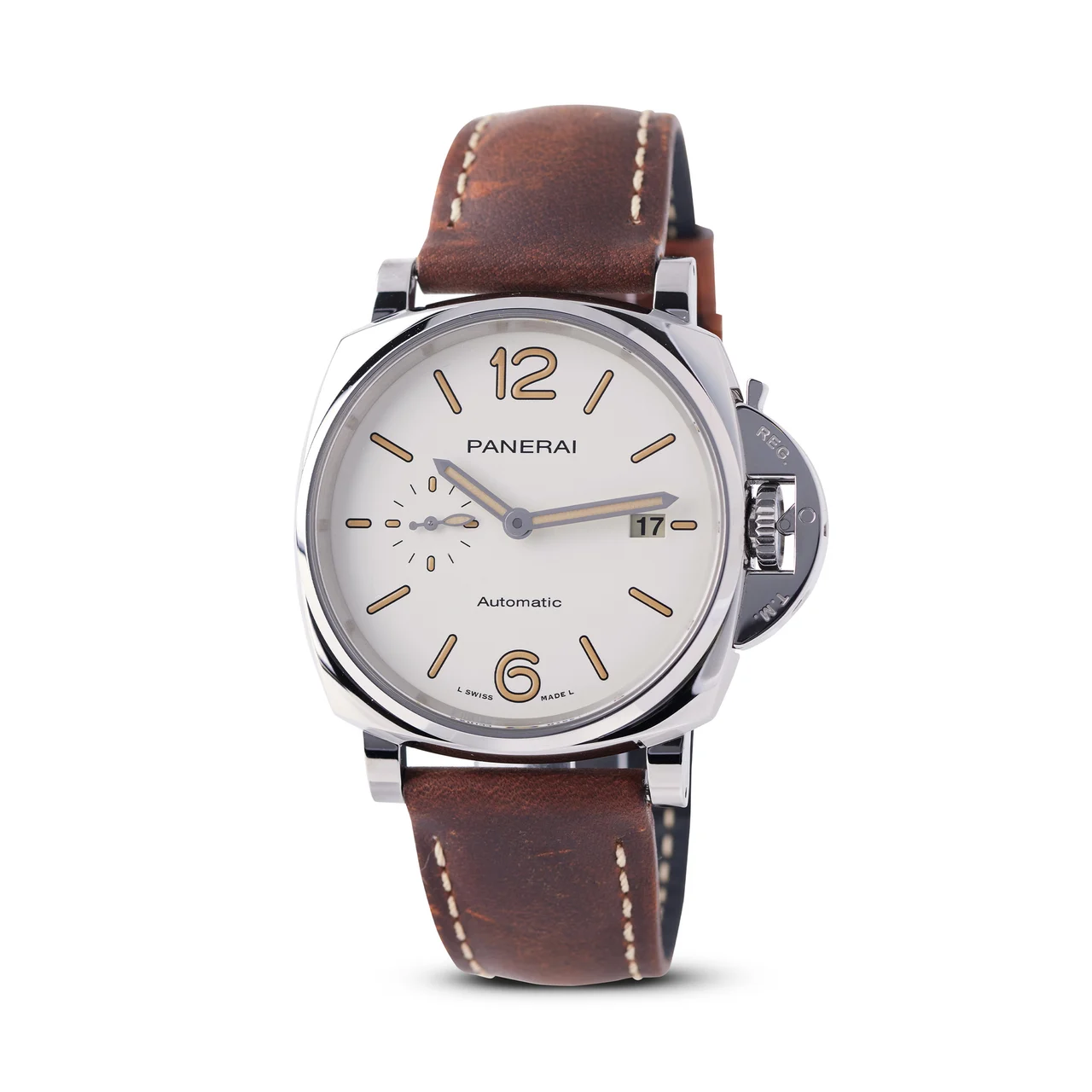 Panerai PANERAI REF. PAM 01046, LUMINOR DUE,STAINLESS STEEL, UNWORN kol saati