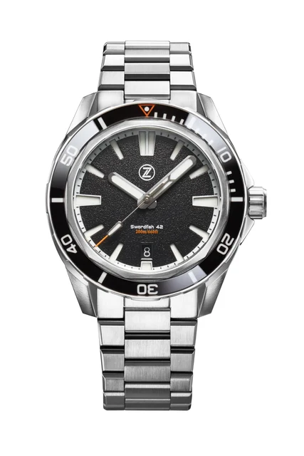 Zelos Swordfish 42mm SS 'Black Sand' kol saati