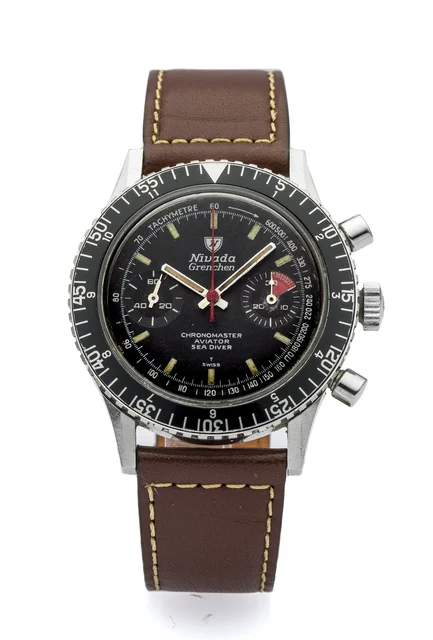 Nivada Grenchen NIVADA GRENCHEN REF. 3730 CHRONOGRAPH STEEL Fine and rare, manual-winding,